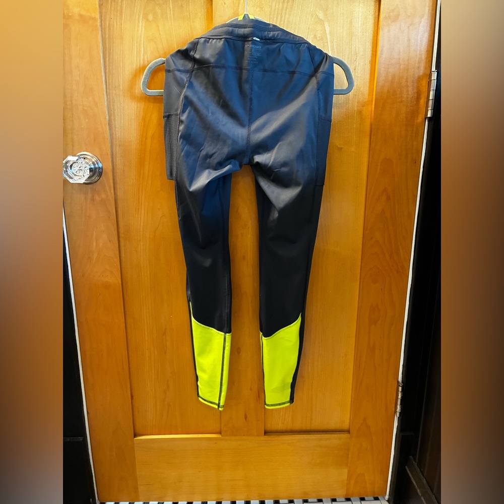 Brooks Visible Black and Neon Yellow Running Tights